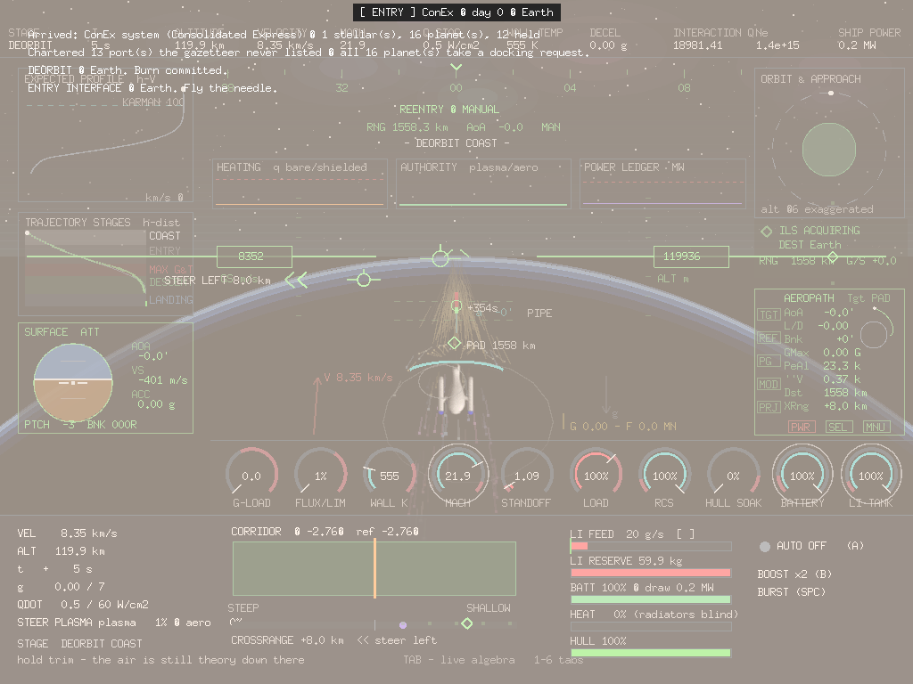 Deorbit burn above a planet