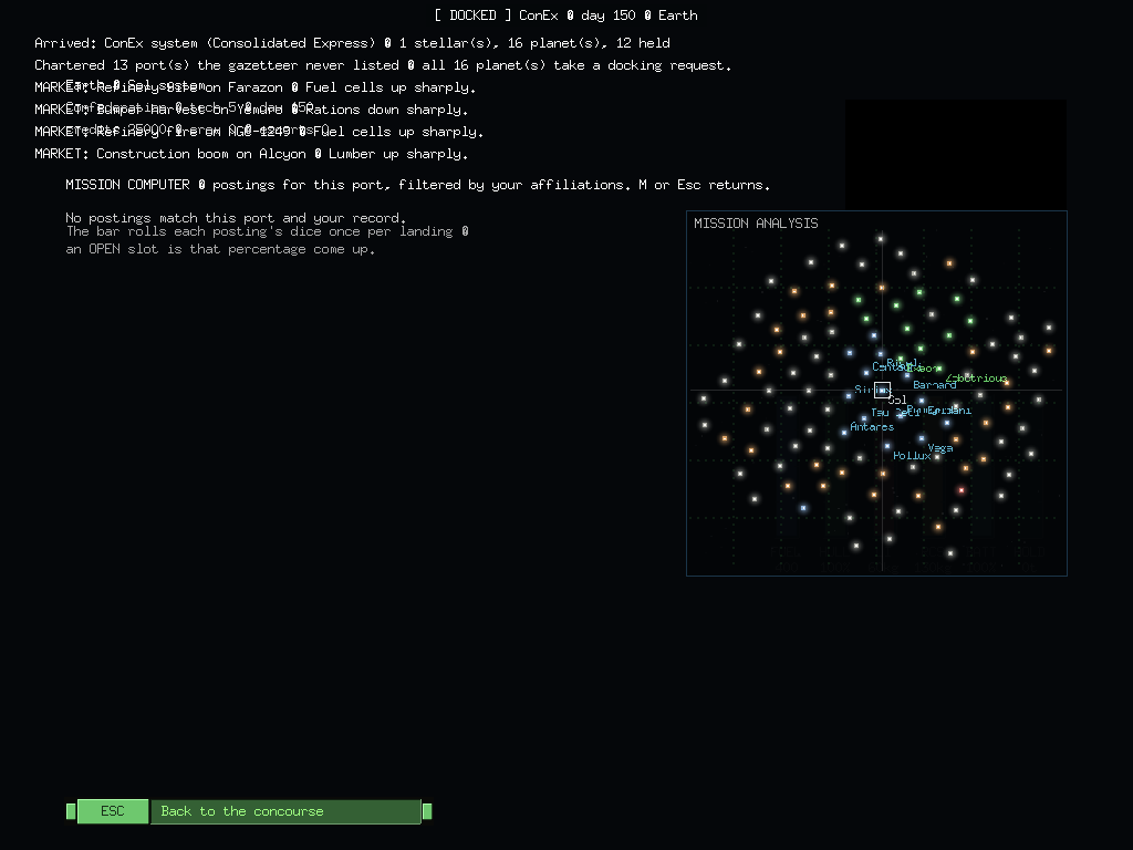 Mission computer with chart and hops