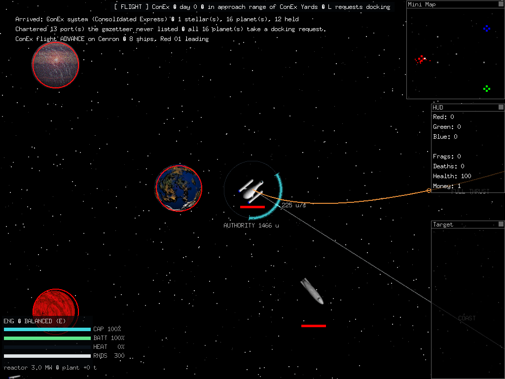 Vector HUD debug overlay